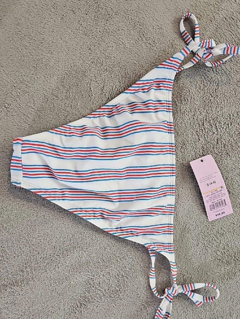 Wild Fable Women S Textured Ruffle Edge Red/White/Blue Triangle Style Bikini Set